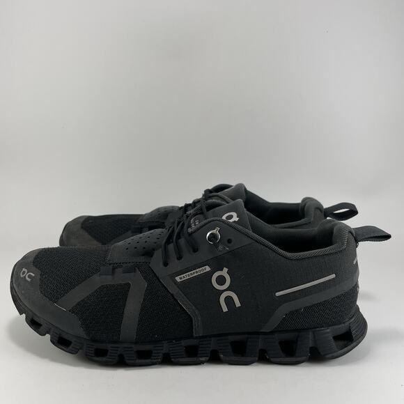 On Cloud 5 Waterproof Running Shoes Womens Size 7.5 Black Athletic Slip On - Picture 3 of 12
